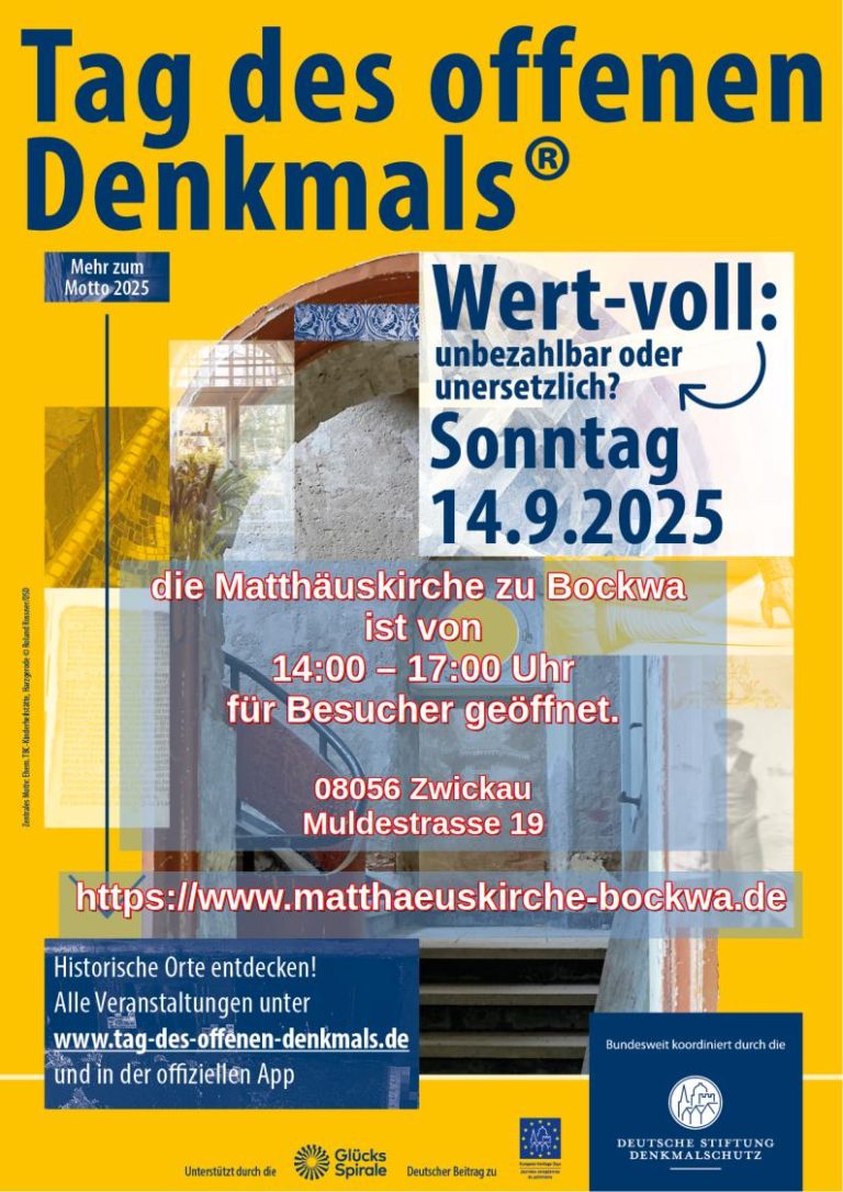 Plakat Bockwa Tag des Denkmals