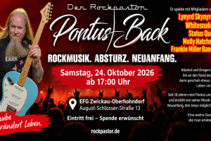 „Pontus Back mit Gitarre – Veranstaltung ‚Rockmusik. Absturz. Neuanfang.‘ am 24. Oktober 2026 in Zwickau-Oberhohndorf“